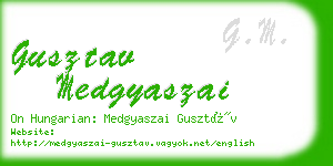 gusztav medgyaszai business card